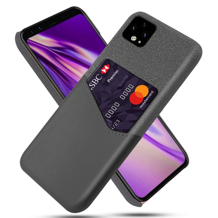 For Google Pixel 4 Cloth Texture PC + PU Leather Back Cover Shockproof Case with Card Slot