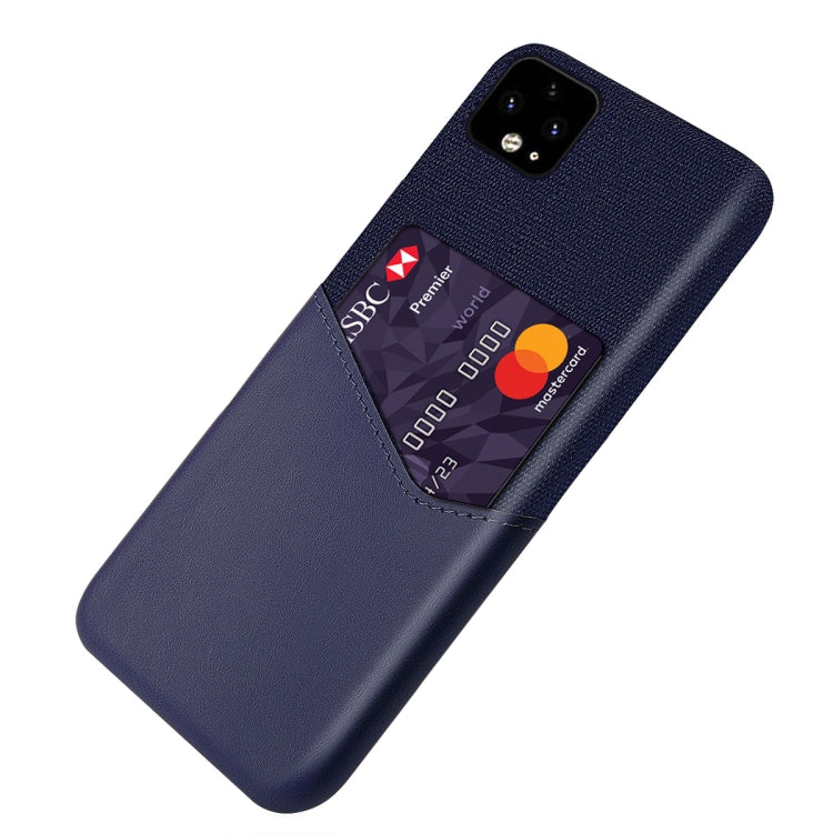 For Google Pixel 4 Cloth Texture PC + PU Leather Back Cover Shockproof Case with Card Slot