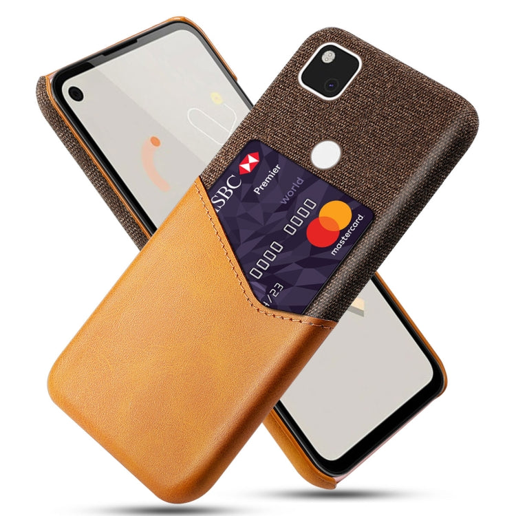 For Google Pixel 4a Cloth Texture PC + PU Leather Back Cover Shockproof Case with Card Slot