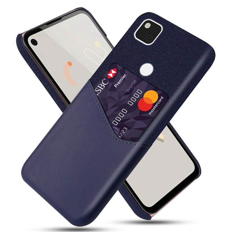 For Google Pixel 4a Cloth Texture PC + PU Leather Back Cover Shockproof Case with Card Slot