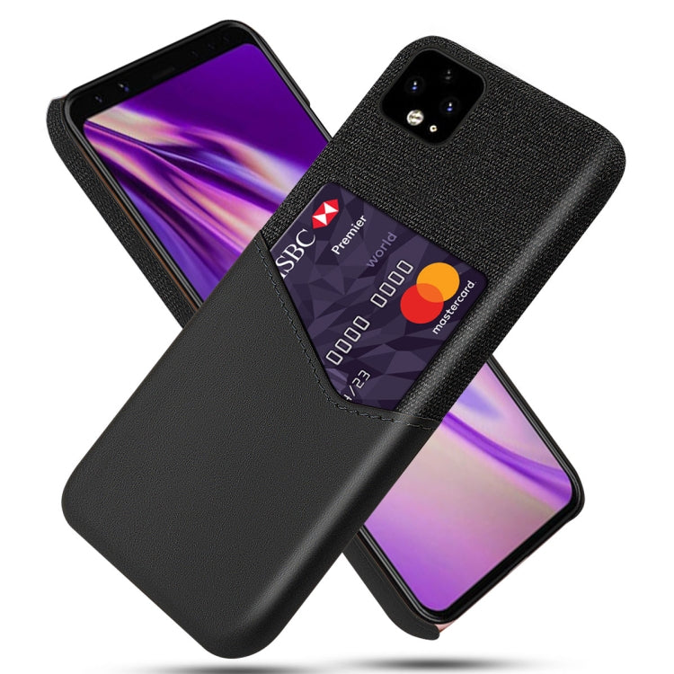 For Google Pixel 4 XL Cloth Texture PC + PU Leather Back Cover Shockproof Case with Card Slot