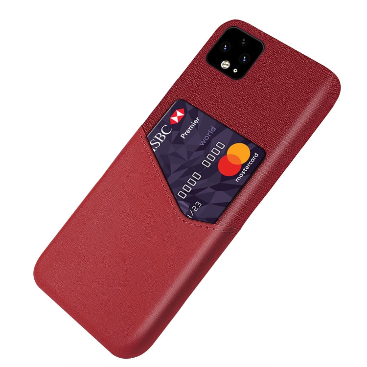 For Google Pixel 4 XL Cloth Texture PC + PU Leather Back Cover Shockproof Case with Card Slot