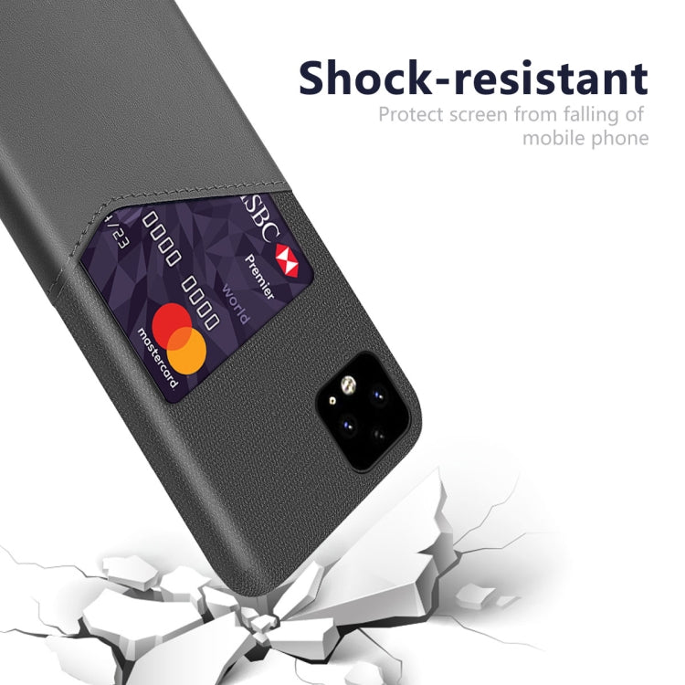 For Google Pixel 4 XL Cloth Texture PC + PU Leather Back Cover Shockproof Case with Card Slot
