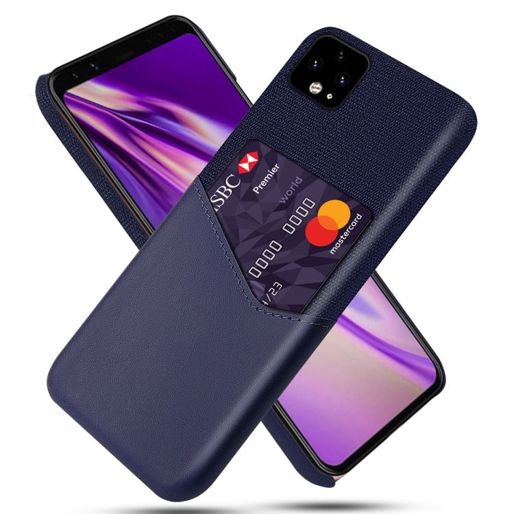 For Google Pixel 4 XL Cloth Texture PC + PU Leather Back Cover Shockproof Case with Card Slot