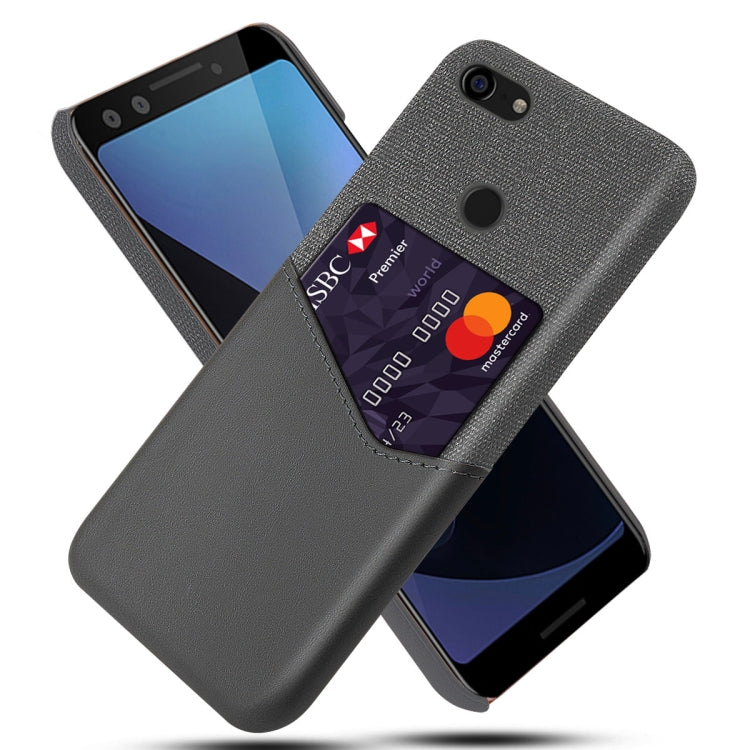 For Google Pixel 3 XL Cloth Texture PC + PU Leather Back Cover Shockproof Case with Card Slot