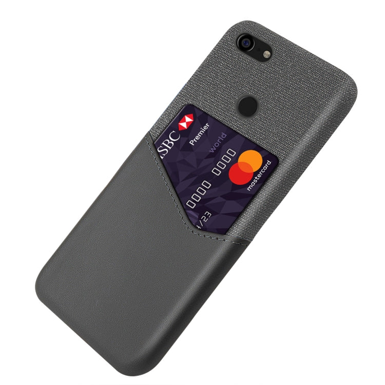 For Google Pixel 3 XL Cloth Texture PC + PU Leather Back Cover Shockproof Case with Card Slot