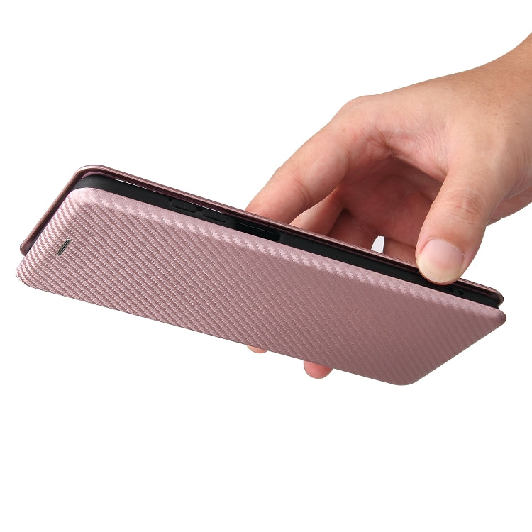 For Motorola Edge 20 Carbon Fiber Texture Horizontal Flip TPU + PC + PU Leather Case with Card Slot