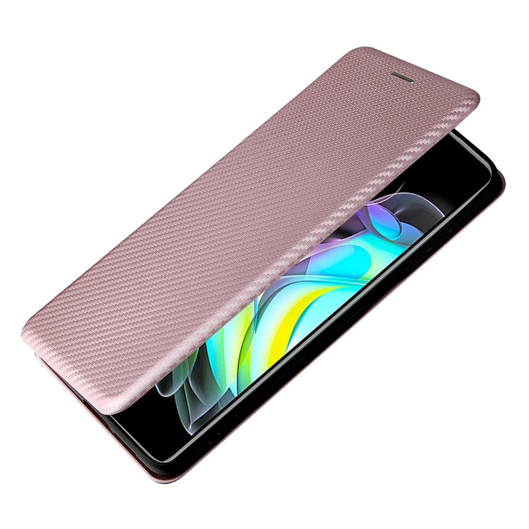 For Motorola Edge 20 Carbon Fiber Texture Horizontal Flip TPU + PC + PU Leather Case with Card Slot