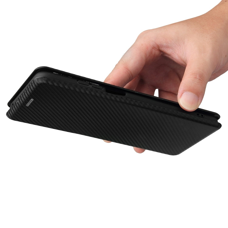 For Motorola Edge 20 Carbon Fiber Texture Horizontal Flip TPU + PC + PU Leather Case with Card Slot