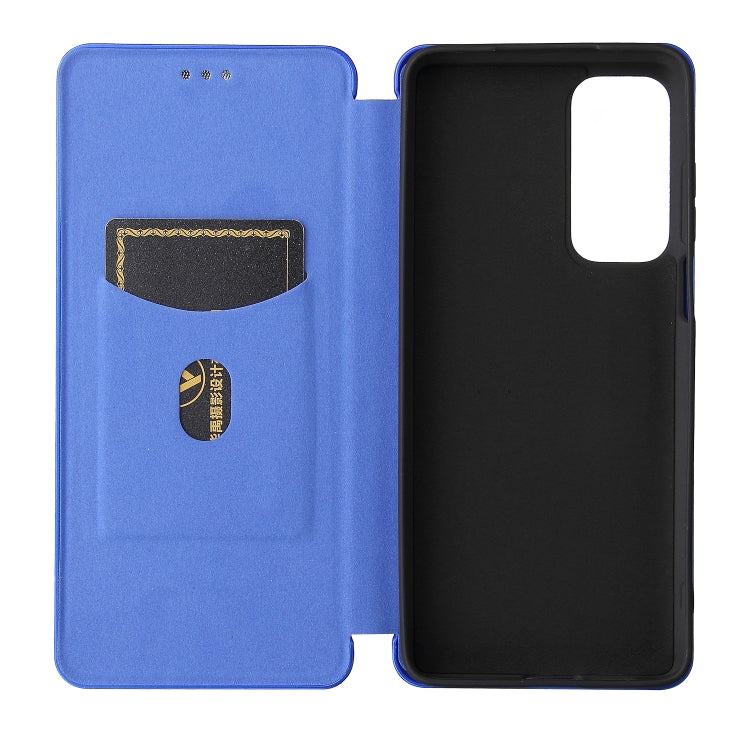 For Motorola Edge 20 Carbon Fiber Texture Horizontal Flip TPU + PC + PU Leather Case with Card Slot