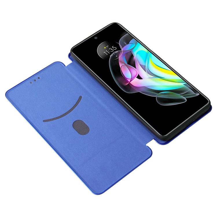 For Motorola Edge 20 Carbon Fiber Texture Horizontal Flip TPU + PC + PU Leather Case with Card Slot