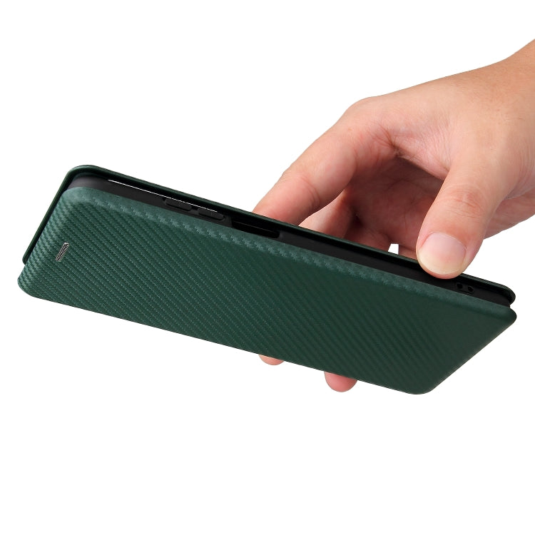 For Motorola Edge 20 Carbon Fiber Texture Horizontal Flip TPU + PC + PU Leather Case with Card Slot
