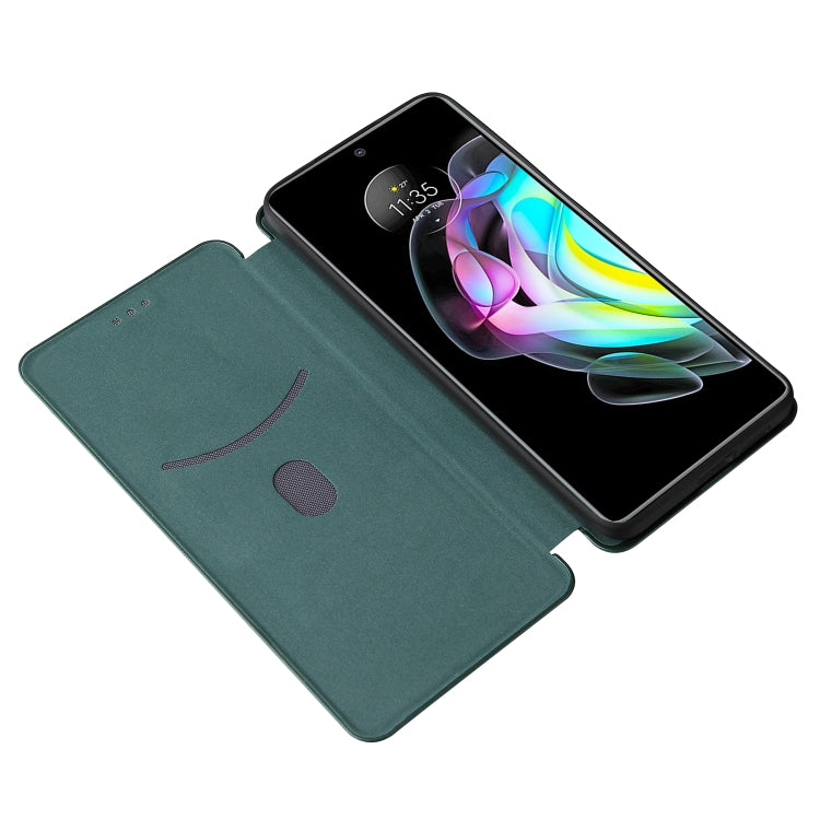 For Motorola Edge 20 Carbon Fiber Texture Horizontal Flip TPU + PC + PU Leather Case with Card Slot