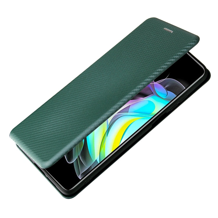 For Motorola Edge 20 Carbon Fiber Texture Horizontal Flip TPU + PC + PU Leather Case with Card Slot