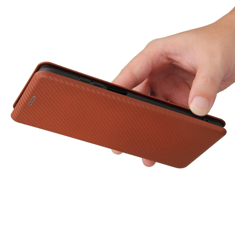 For Motorola Edge 20 Carbon Fiber Texture Horizontal Flip TPU + PC + PU Leather Case with Card Slot