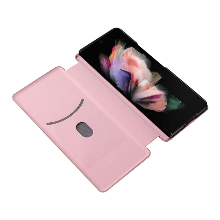 For Samsung Galaxy Z Fold3 5G Carbon Fiber Texture Horizontal Flip TPU + PC + PU Leather Case with Card Slot