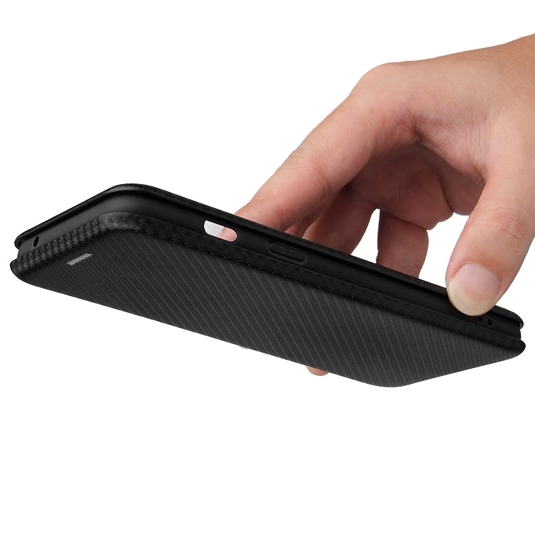 For OnePlus Nord 2 5G Carbon Fiber Texture Horizontal Flip TPU + PC + PU Leather Case with Card Slot