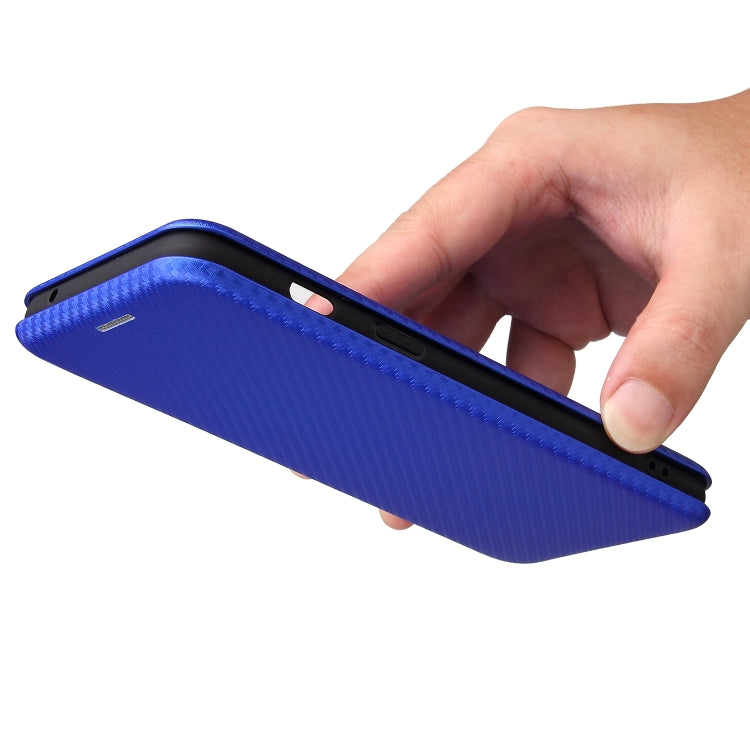 For OnePlus Nord 2 5G Carbon Fiber Texture Horizontal Flip TPU + PC + PU Leather Case with Card Slot