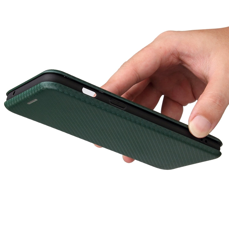 For OnePlus Nord 2 5G Carbon Fiber Texture Horizontal Flip TPU + PC + PU Leather Case with Card Slot