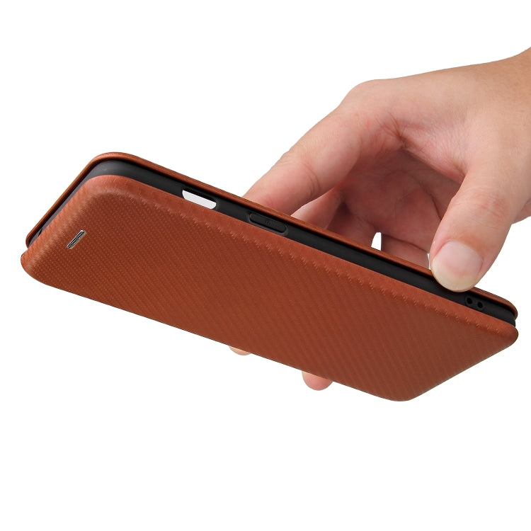 For OnePlus Nord 2 5G Carbon Fiber Texture Horizontal Flip TPU + PC + PU Leather Case with Card Slot