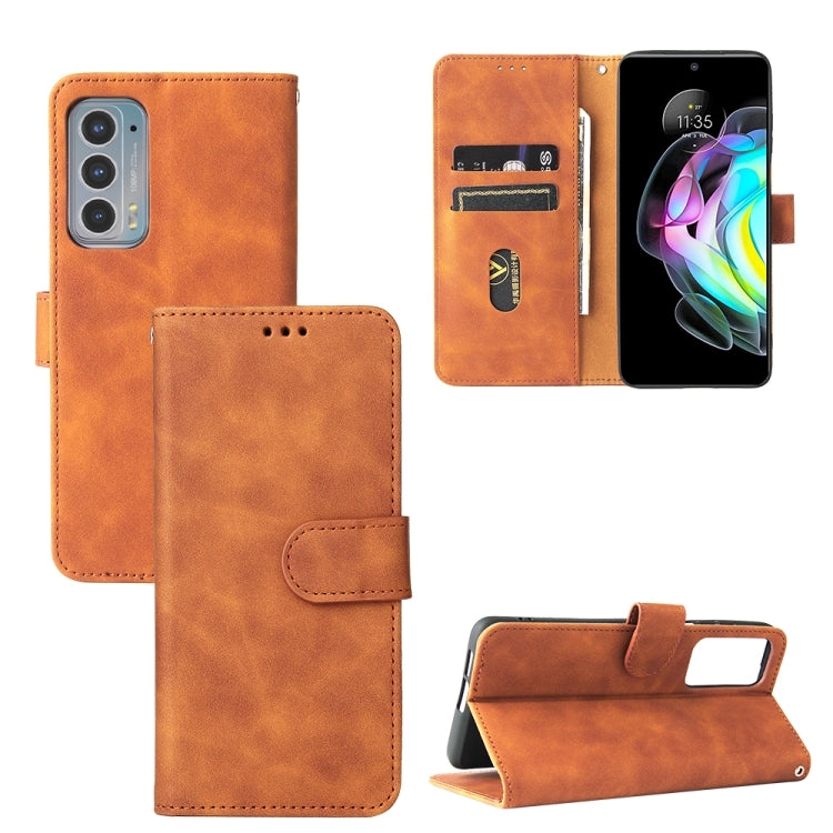 For Motorola Edge 20 Solid Color Skin Feel Magnetic Buckle Horizontal Flip Calf Texture PU Leather Case with Holder & Card Slots & Wallet
