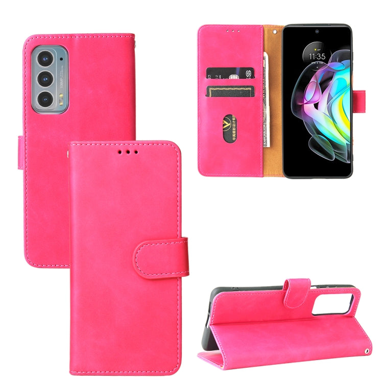 For Motorola Edge 20 Solid Color Skin Feel Magnetic Buckle Horizontal Flip Calf Texture PU Leather Case with Holder & Card Slots & Wallet