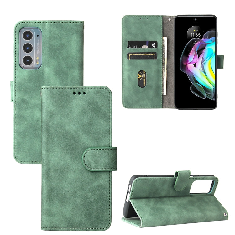 For Motorola Edge 20 Solid Color Skin Feel Magnetic Buckle Horizontal Flip Calf Texture PU Leather Case with Holder & Card Slots & Wallet