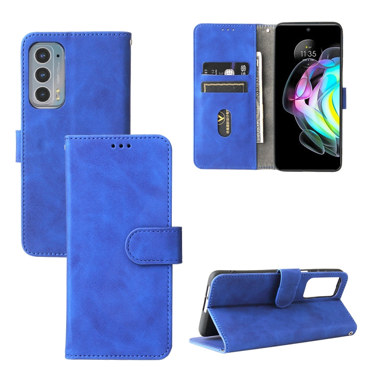 For Motorola Edge 20 Solid Color Skin Feel Magnetic Buckle Horizontal Flip Calf Texture PU Leather Case with Holder & Card Slots & Wallet