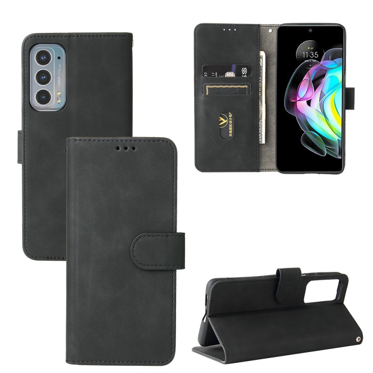 For Motorola Edge 20 Solid Color Skin Feel Magnetic Buckle Horizontal Flip Calf Texture PU Leather Case with Holder & Card Slots & Wallet