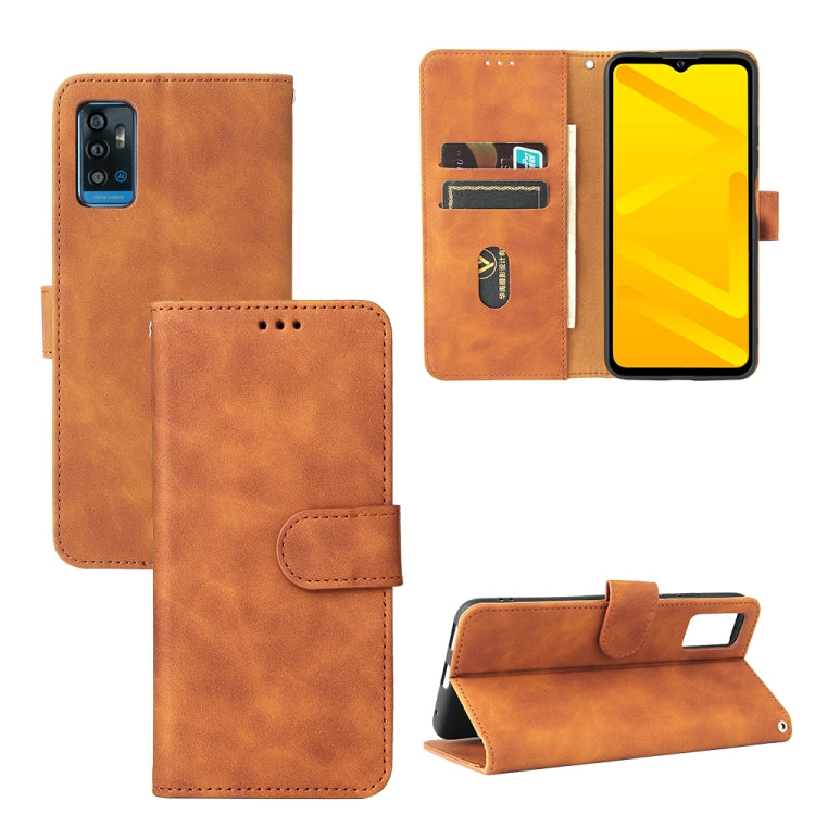 For ZTE Blade A71 Solid Color Skin Feel Magnetic Buckle Horizontal Flip Calf Texture PU Leather Case with Holder & Card Slots & Wallet