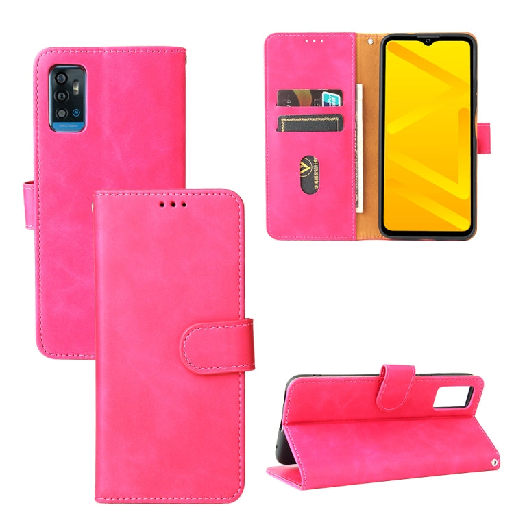 For ZTE Blade A71 Solid Color Skin Feel Magnetic Buckle Horizontal Flip Calf Texture PU Leather Case with Holder & Card Slots & Wallet