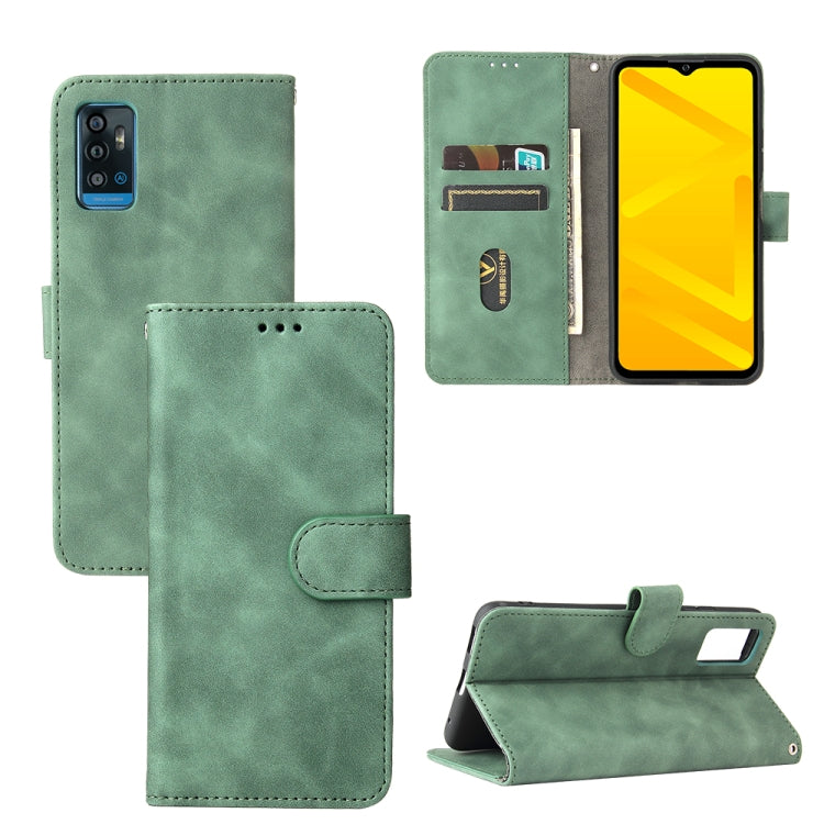 For ZTE Blade A71 Solid Color Skin Feel Magnetic Buckle Horizontal Flip Calf Texture PU Leather Case with Holder & Card Slots & Wallet