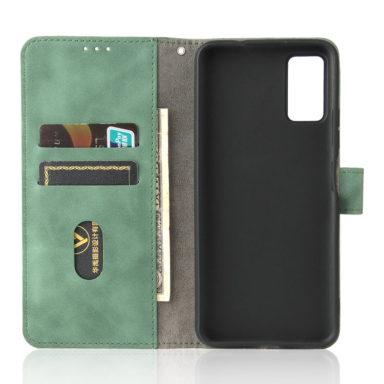 For ZTE Blade A71 Solid Color Skin Feel Magnetic Buckle Horizontal Flip Calf Texture PU Leather Case with Holder & Card Slots & Wallet