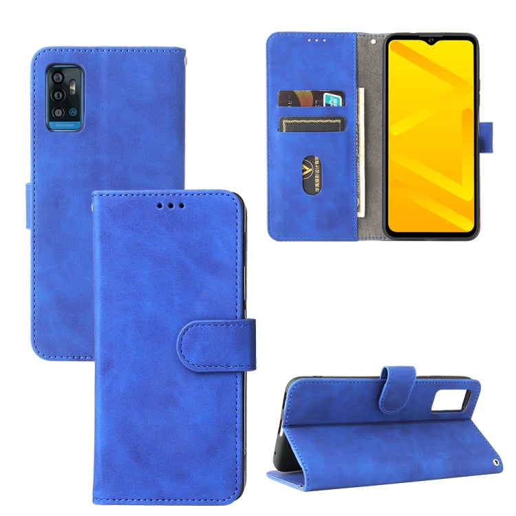 For ZTE Blade A71 Solid Color Skin Feel Magnetic Buckle Horizontal Flip Calf Texture PU Leather Case with Holder & Card Slots & Wallet