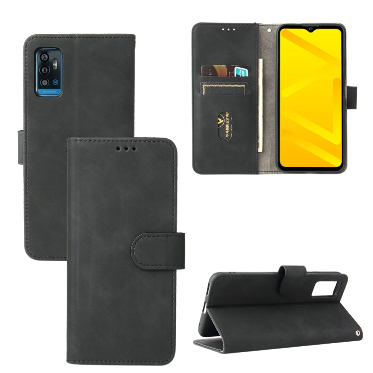 For ZTE Blade A71 Solid Color Skin Feel Magnetic Buckle Horizontal Flip Calf Texture PU Leather Case with Holder & Card Slots & Wallet
