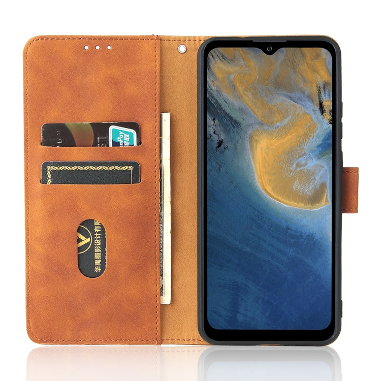 For ZTE Blade A51 Solid Color Skin Feel Magnetic Buckle Horizontal Flip Calf Texture PU Leather Case with Holder & Card Slots & Wallet