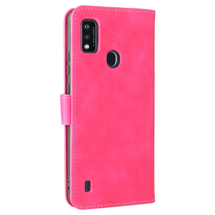 For ZTE Blade A51 Solid Color Skin Feel Magnetic Buckle Horizontal Flip Calf Texture PU Leather Case with Holder & Card Slots & Wallet