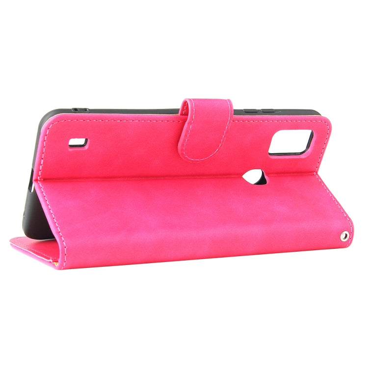 For ZTE Blade A51 Solid Color Skin Feel Magnetic Buckle Horizontal Flip Calf Texture PU Leather Case with Holder & Card Slots & Wallet