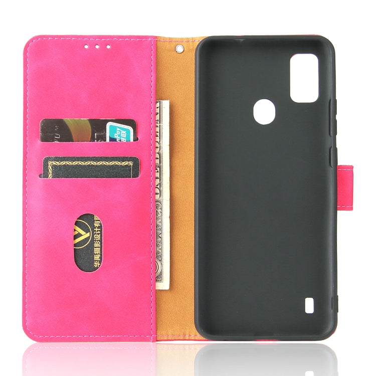 For ZTE Blade A51 Solid Color Skin Feel Magnetic Buckle Horizontal Flip Calf Texture PU Leather Case with Holder & Card Slots & Wallet
