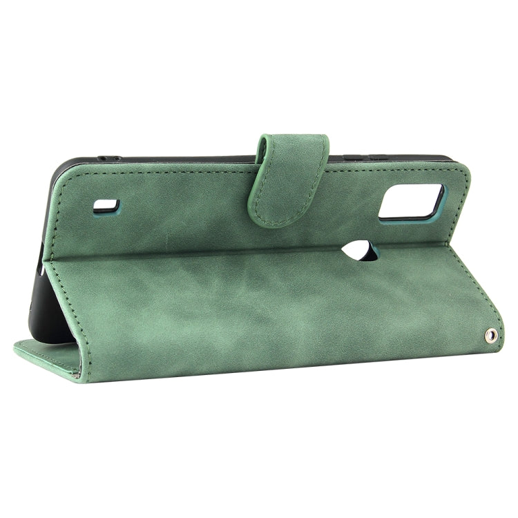 For ZTE Blade A51 Solid Color Skin Feel Magnetic Buckle Horizontal Flip Calf Texture PU Leather Case with Holder & Card Slots & Wallet