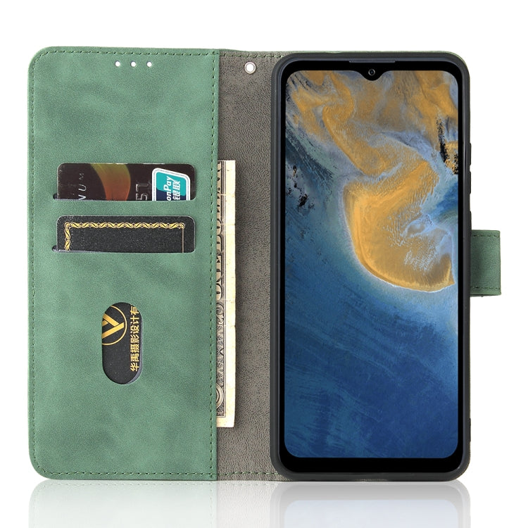 For ZTE Blade A51 Solid Color Skin Feel Magnetic Buckle Horizontal Flip Calf Texture PU Leather Case with Holder & Card Slots & Wallet