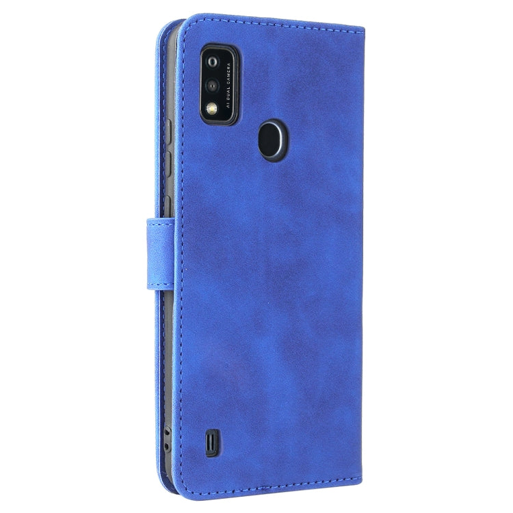For ZTE Blade A51 Solid Color Skin Feel Magnetic Buckle Horizontal Flip Calf Texture PU Leather Case with Holder & Card Slots & Wallet