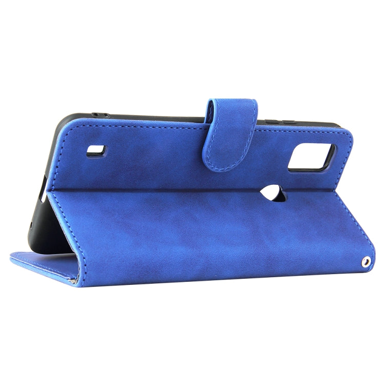 For ZTE Blade A51 Solid Color Skin Feel Magnetic Buckle Horizontal Flip Calf Texture PU Leather Case with Holder & Card Slots & Wallet