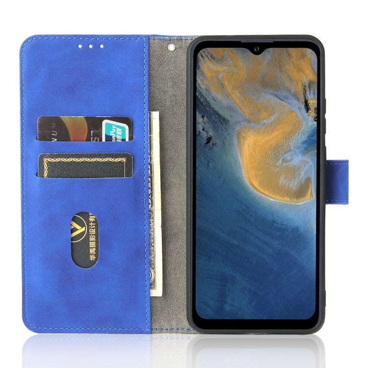 For ZTE Blade A51 Solid Color Skin Feel Magnetic Buckle Horizontal Flip Calf Texture PU Leather Case with Holder & Card Slots & Wallet