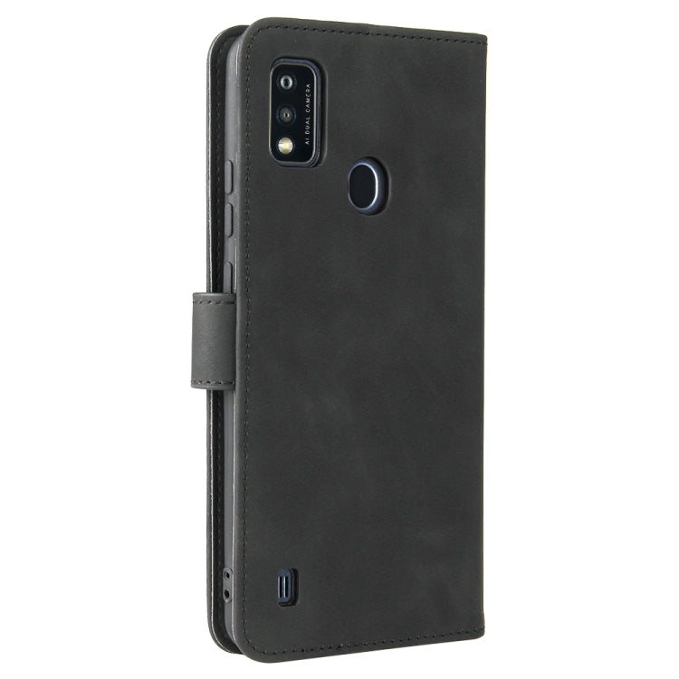 For ZTE Blade A51 Solid Color Skin Feel Magnetic Buckle Horizontal Flip Calf Texture PU Leather Case with Holder & Card Slots & Wallet