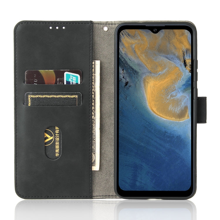 For ZTE Blade A51 Solid Color Skin Feel Magnetic Buckle Horizontal Flip Calf Texture PU Leather Case with Holder & Card Slots & Wallet
