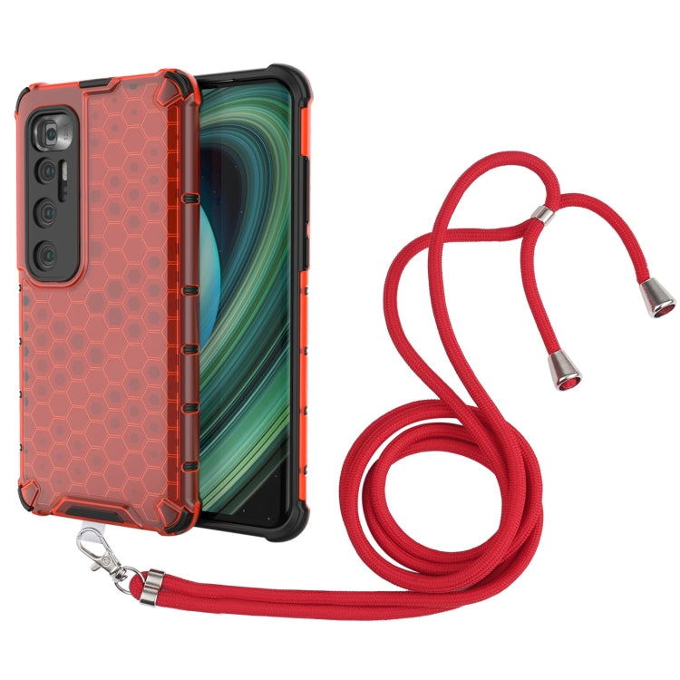 For Xiaomi Mi 10 Ultra Shockproof Honeycomb PC + TPU Case with Neck Lanyard