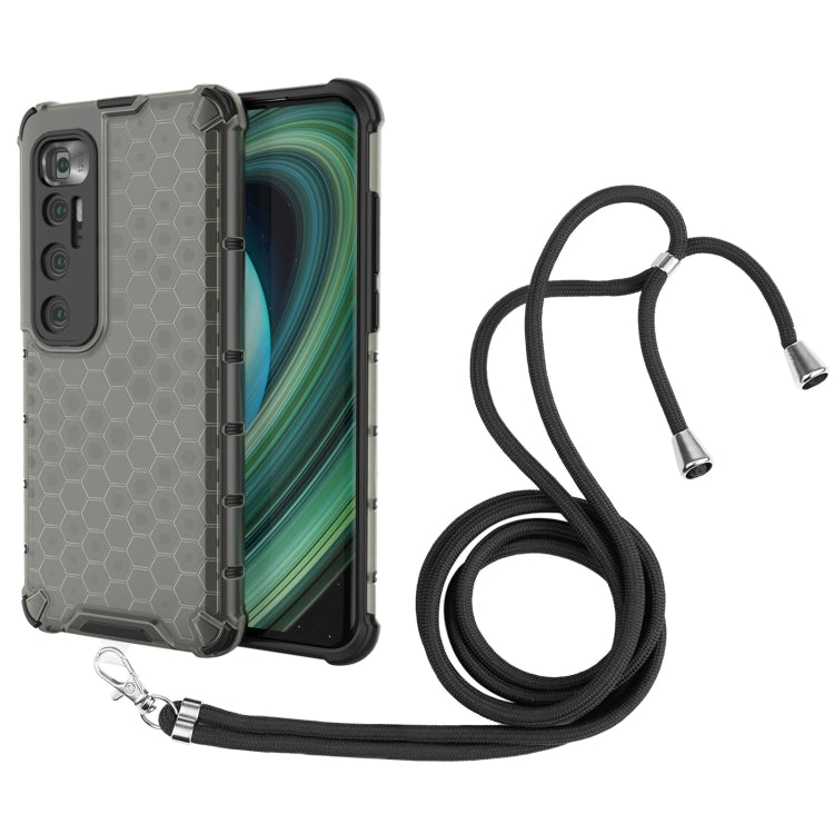 For Xiaomi Mi 10 Ultra Shockproof Honeycomb PC + TPU Case with Neck Lanyard
