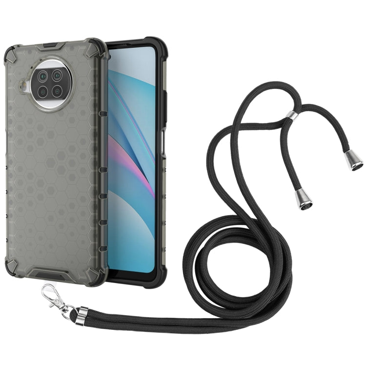 For Xiaomi Mi 10T Lite 5G Shockproof Honeycomb PC + TPU Case with Neck Lanyard