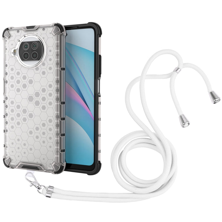 For Xiaomi Mi 10T Lite 5G Shockproof Honeycomb PC + TPU Case with Neck Lanyard